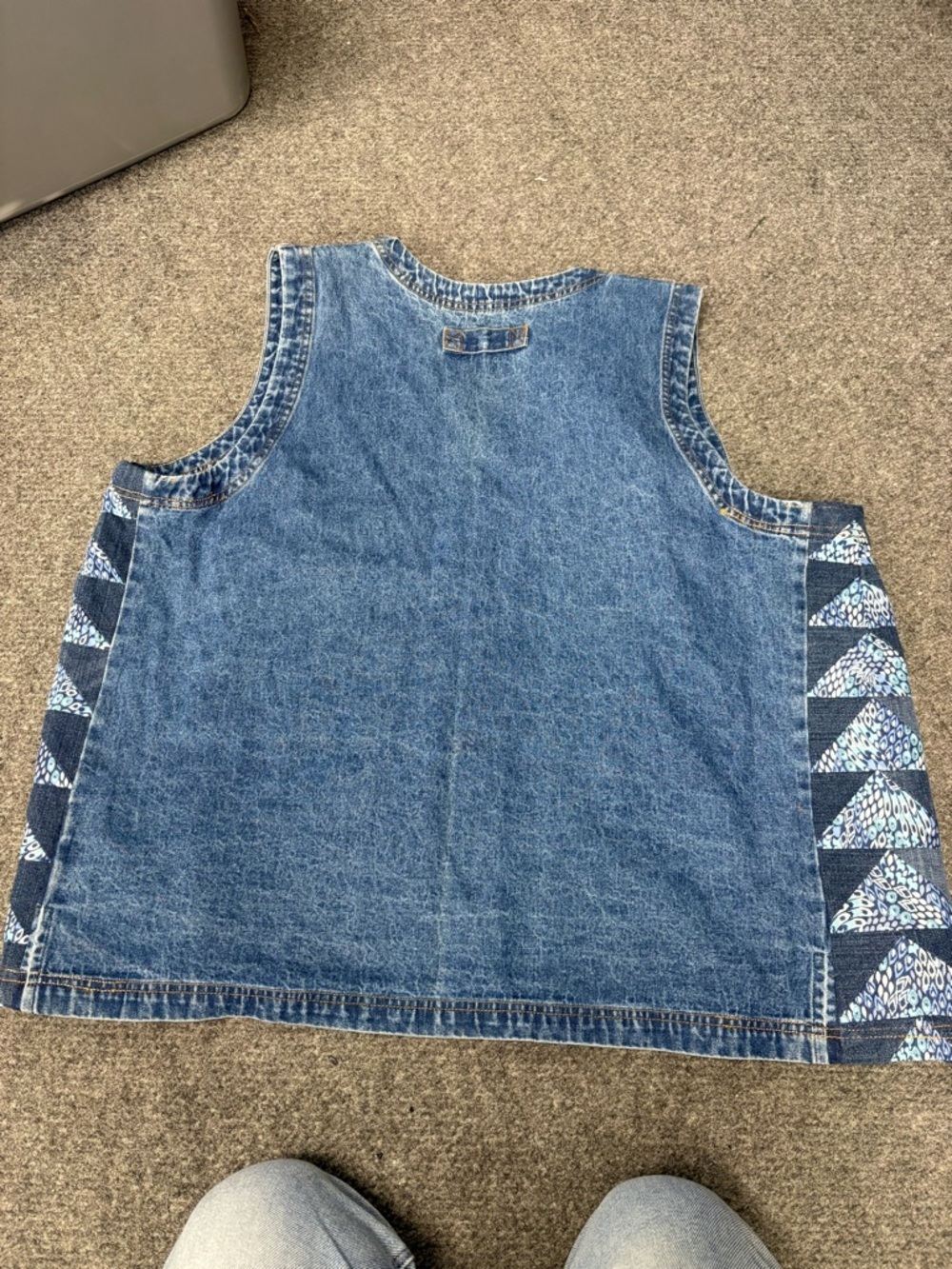 Cabin Creek Light Blue Denim Vest with Contrast Stitching - Picture 2 of 3